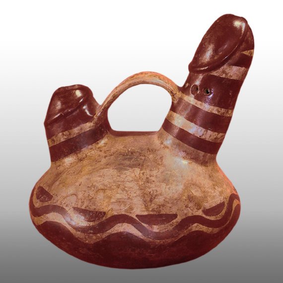 Otras Culturas  ALCARRAZA / PHALLUS DOUBLE SPOUT JUG
